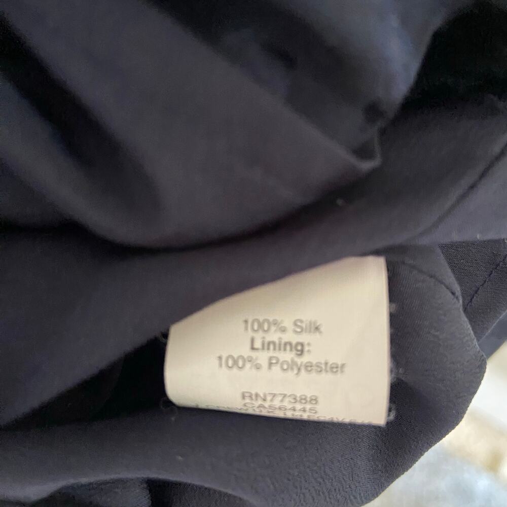 Women's J. Crew Navy Blue Silk Tonal Paisley Shift Dress Womens Size 12 - Picture 7 of 7